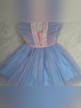 Amazon Essentials Girls Pink and Lavender Tulle Party Dress